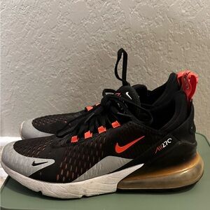 Nike Air Max 270 Black and Orange Sneakers